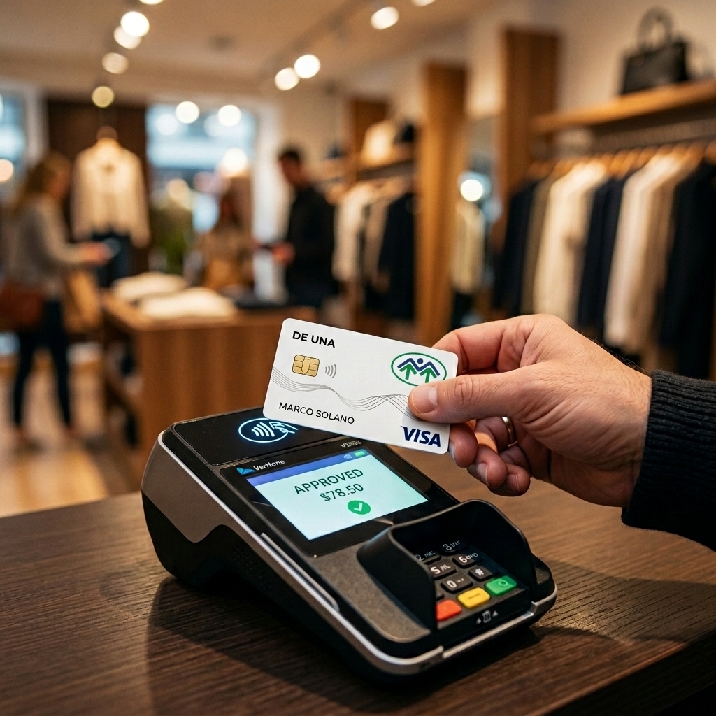 Pagando con tarjeta de débito en POS